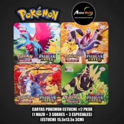 CARTAS POKEMON ESTUCHE #2 PK98 (1 MAZO + 3 SOBRES + 3 ESPECIALES) (ESTUCHE 15,5x13,5x 3CM) (A0428)