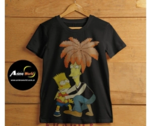 REMERA ALGODON IMPORTADO + LOS SIMPSONS BART (TALLA M) (R0965)