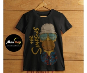 REMERA ALGODON IMPORTADO + LOS SIMPSONS HOMERO (TALLA M) (R0973)