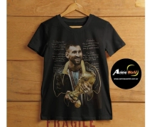 REMERA ALGODON + MESSI COPA Y CAPA (TALLA L) (R0982)