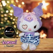 PELUCHE KUROMI CON CORAZON #3 (33CM APROX) (P0986)