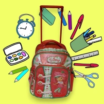 MOCHILA FRUTILLITA #1 CON CARRO (30x33x12CM APROX) (M0044)