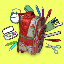 MOCHILA FRUTILLITA #1 CON CARRO (30x33x12CM APROX) (M0044)