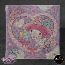 CUADROS PARA PEGAR PIEDRITAS KUROMI #1 (20x20CM) (A0524)
