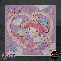 CUADROS PARA PEGAR PIEDRITAS KUROMI #1 (20x20CM) (A0524)