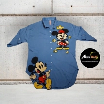 CAMISA OVERSIZE IMPORTADA MINNIE MICKEY CELESTE (R0994)