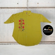 CAMISA OVERSIZE IMPORTADA PLUTO DOBLE ESTAMPA AMARILLA (R0996)