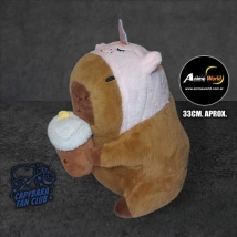 PELUCHE CARPINCHO-CAPIBARA DISFRAZ UNICORNIO IMPORTADO (33CM APROX) (P1299)