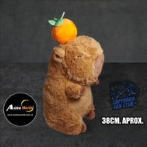 PELUCHE CARPINCHO-CAPIBARA CON DURAZNO IMPORTADO (38CM APROX) (P1352)