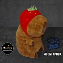 PELUCHE CARPINCHO-CAPIBARA DISFRAZ FRUTILLA IMPORTADO (40CM APROX) (P1356)