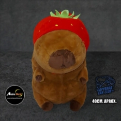 PELUCHE CARPINCHO-CAPIBARA DISFRAZ FRUTILLA IMPORTADO (40CM APROX) (P1356)