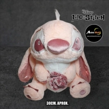 PELUCHE STITCH IMPORTADO ANGEL CON ROSA (30CM APROX) (P1360)