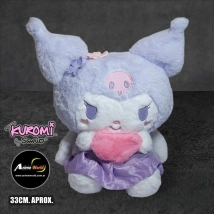 PELUCHE KUROMI IMPORTADO CON CORAZON #1 (33CM APROX) (P1363)