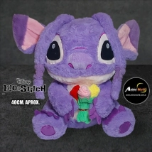 PELUCHE STITCH PREMIUM - STITCH CON RAMO FLORES VIOLETA #1 (40CM APROX) (P1387)
