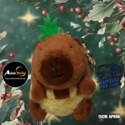 PELUCHE LLAVERO PREMIUM - CARPINCHO-CAPIBARA JARDINERO #2 (15CM APROX) (P1453)