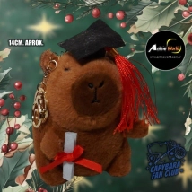PELUCHE LLAVERO PREMIUM - CARPINCHO-CAPIBARA GRADUADO #2 (14CM APROX) (P1458)