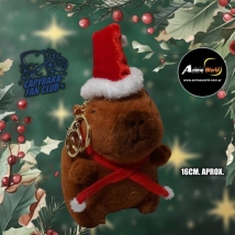 PELUCHE LLAVERO PREMIUM - CARPINCHO-CAPIBARA NAVIDAD #1 (16CM APROX) (P1459)