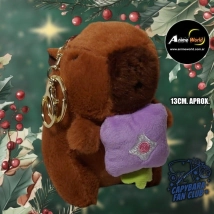PELUCHE LLAVERO PREMIUM - CARPINCHO-CAPIBARA CON FLOR #1 (13CM APROX) (P1462)