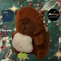 PELUCHE LLAVERO PREMIUM - CARPINCHO-CAPIBARA CON FLOR #2 (13CM APROX) (P1463)