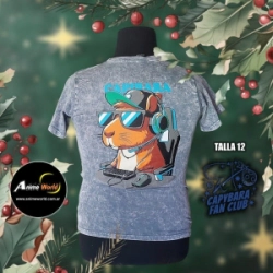 REMERA ALGODON - CARPINCHO-CAPIBARA #1 (TALLA 12) (R1029)
