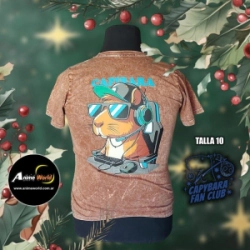 REMERA ALGODON - CARPINCHO-CAPIBARA #4 (TALLA 10) (R1036)