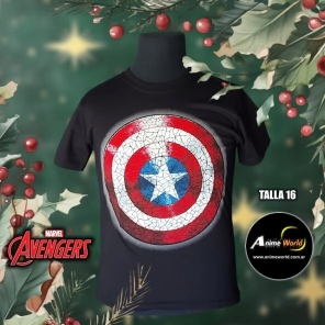 REMERA ALGODON IMPORTADO - CAPITAN AMERICA #1 (TALLA 16) (R1043)