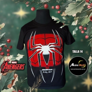 REMERA ALGODON IMPORTADO - SPIDERMAN #1 (TALLA 14) (R1046)