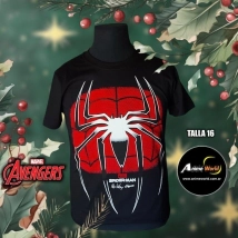 REMERA ALGODON IMPORTADO - SPIDERMAN #1 (TALLA 16) (R1047)