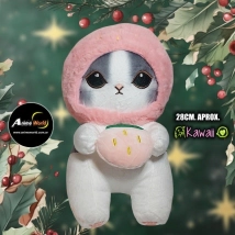PELUCHE GATO KAWAII CON CAPUCHA #1 (28CM APROX) (P1494)