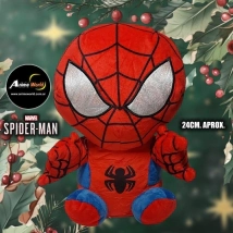 PELUCHE SPIDERMAN SENTADO ROJO (24CM APROX) (P1499)