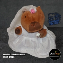 PELUCHE CARPINCHO-CAPIBARA VESTIDO NOVIA #1 (25CM APROX) (P1548)