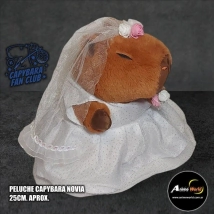 PELUCHE CARPINCHO-CAPIBARA VESTIDO NOVIA #1 (25CM APROX) (P1548)
