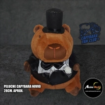 PELUCHE CARPINCHO-CAPIBARA VESTIDO NOVIO #1 (28CM APROX) (P1549)