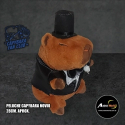 PELUCHE CARPINCHO-CAPIBARA VESTIDO NOVIO #1 (28CM APROX) (P1549)