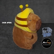 PELUCHE CARPINCHO-CAPIBARA GORRO DE ABEJA #1 (34CM APROX) (P1552)