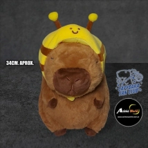 PELUCHE CARPINCHO-CAPIBARA GORRO DE ABEJA #1 (34CM APROX) (P1552)