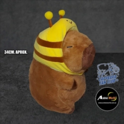 PELUCHE CARPINCHO-CAPIBARA GORRO DE ABEJA #1 (34CM APROX) (P1552)