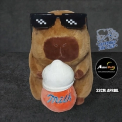 PELUCHE CARPINCHO-CAPIBARA MILK Y LENTES #1 (32CM APROX) (P1553)