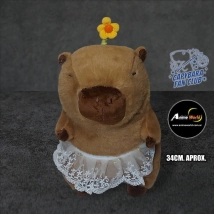 PELUCHE CARPINCHO-CAPIBARA GIRA GIRASOL EN LA CABEZA #1 (34CM APROX) (P1554)