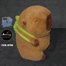PELUCHE CARPINCHO-CAPIBARA CON MOCHILA TORTUGA #1 (25CM APROX) (P1555)