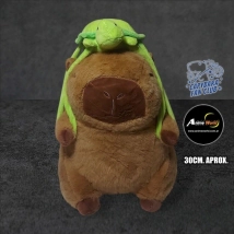 PELUCHE CARPINCHO-CAPIBARA CON MOCHILA TORTUGA #2 (30CM APROX) (P1556)