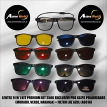 LENTES 9 EN 1 KIT PREMIUM KIT 2506 EXCLUSIVE PRO CLIPS POLARIZADOS (MORADO, VERDE, NARANJA) + FILTRO