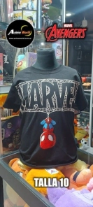 REMERA ALGODON IMPORTADO - SPIDERMAN #3 (TALLA 10) (R1097) NEGRO