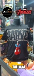 REMERA ALGODON IMPORTADO - SPIDERMAN #3 (TALLA 14) (R1098) NEGRO