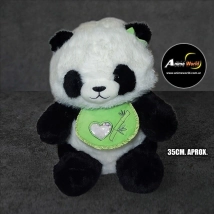 PELUCHE OSO PANDA CON BABERO IMPORTADO #1 (35CM APROX) (P1625)
