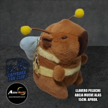 PELUCHE LLAVERO PREMIUM - CARPINCHO-CAPIBARA ABEJA MUEVE ALAS #1 (15CM APROX) (P1633)