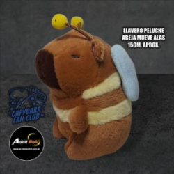 PELUCHE LLAVERO PREMIUM - CARPINCHO-CAPIBARA ABEJA MUEVE ALAS #1 (15CM APROX) (P1633)