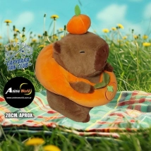 PELUCHE CARPINCHO-CAPIBARA SALVAVIDA Y CALABAZA #1 (28CM APROX) (P1638)