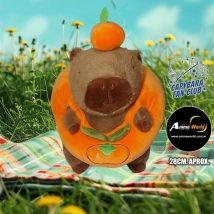 PELUCHE CARPINCHO-CAPIBARA SALVAVIDA Y CALABAZA #1 (28CM APROX) (P1638)