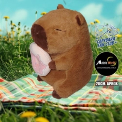 PELUCHE CARPINCHO-CAPIBARA CON ROSQUILLA #1 (28CM APROX) (P1639)